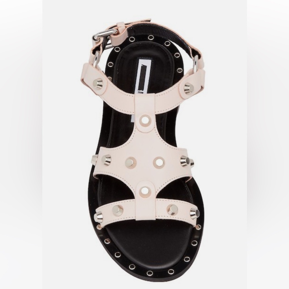 Women's Black and pink Cream Studded Sandals